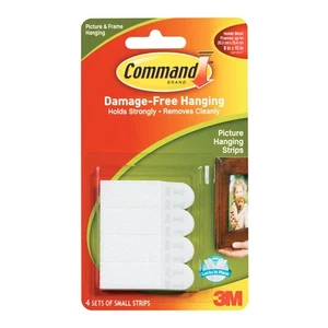 NEW 3M Command Small Picture Hanging Strips 8 Pack By Spotlight - Picture 1 of 1