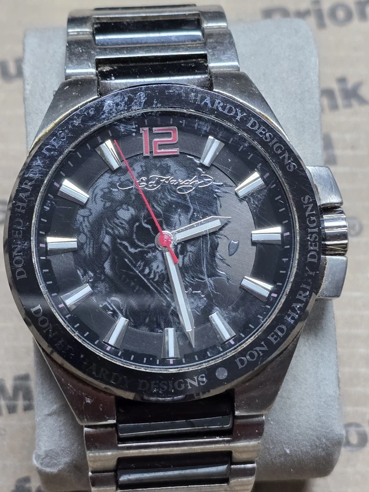 Reloj Ed Hardy Hombre Hámster Negro HM-BK 0320 (NO FUNCIONA, PUEDE NECESITAR PILAS) Foto 1 de 4