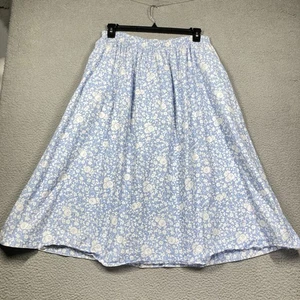 Vintage Cheryl Tiegs Rock Damen groß blau Blumen zum Überziehen Landhaus Kern hergestellt in den USA - Bild 1 von 10