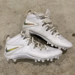 Nike Shoes Mens 9 Huarache 4 LAX LE White Football Cleats Sneakers 624978-199 - Picture 1 of 10