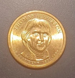 2007-D Thomas Jefferson Presidential 1 $ 3rd President 1801-1809 US Münze (#1) - Bild 1 von 2