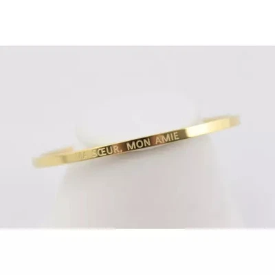 Steel bracelet message MA SŒUR, MON AMIE Lolo & Yaya - Photo 1/4