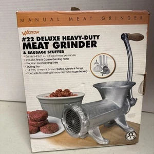 Weston Model 22 Cast Iron Manual Meat Grinder & Sausage Stuffer Never Used! - Picture 1 of 3