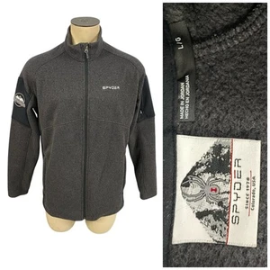 Chaqueta Spyder Para Hombre Talla Grande Gris Rendimiento Atlética Cremallera Completa Tejida - Imagen 1 de 11