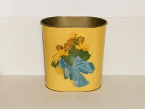 Cesta de residuos metálicos Proctor Gamble racimo de rosa patrón floral - Imagen 1 de 1