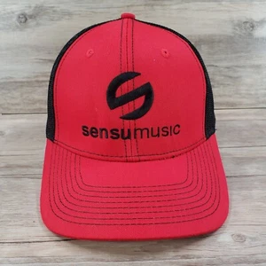 Sensu Music Hat Cap Snapback Red Black Mesh Back Trucker Adjustable - Picture 1 of 9