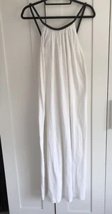 Zara long cotton White Black dress Size M 10 12 14 Maxi Oversized Nautical Rope - Picture 1 of 6