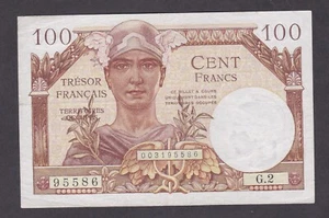 [VF-XF, No Tears or Holes] 1947 France 100 Francs P-M9 G2-95586 [004-3] - Picture 1 of 2