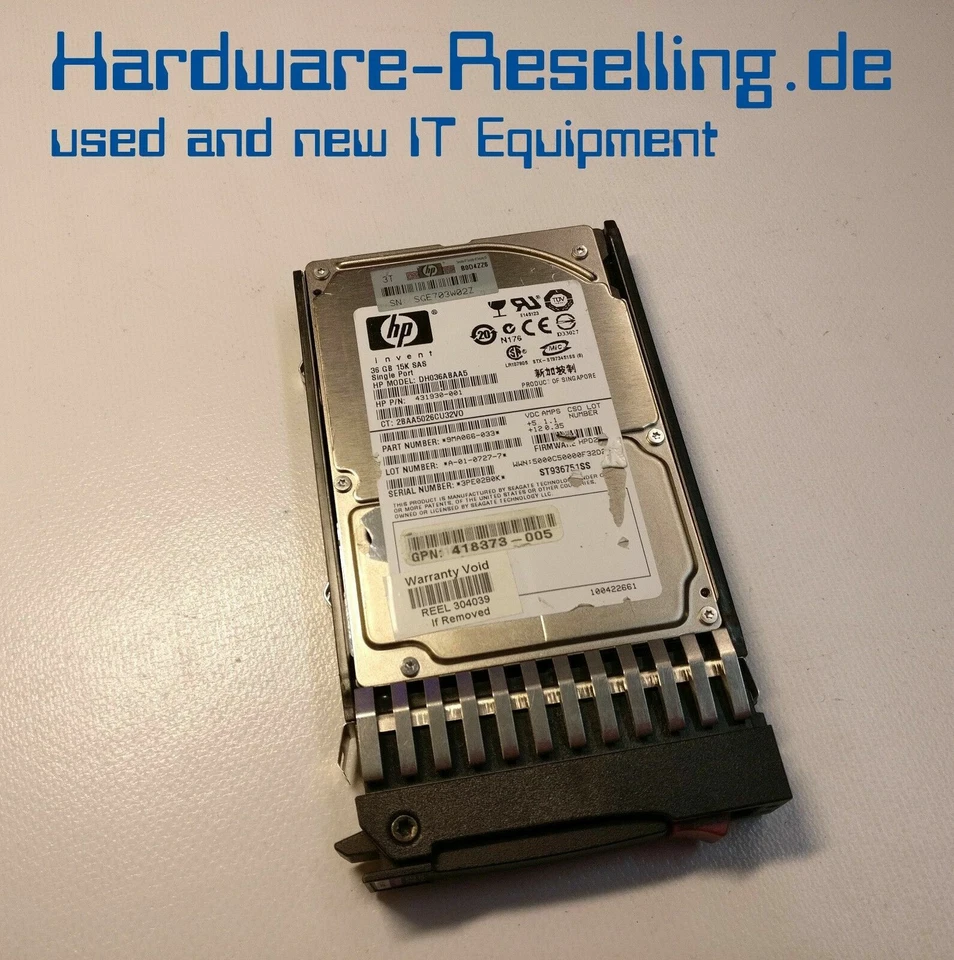 HP 36GB 15k 2.5 " SAS MSA2000 DH036ABAA5 431930-001 9MA066-033 SGE703W02Z - Immagine 1 di 1