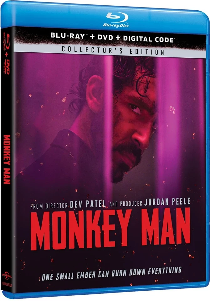 Monkey Man - Collector's Edition Blu-ray + DVD + Digital Blu-ray  NEW free ship - Image 1 of 1