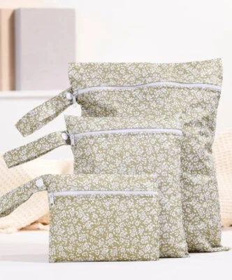 Wet Bag, Dry Wet Bag, 3 PCS Nappy Bag for Cloth, Diapers Travel Bag Organiser Wa