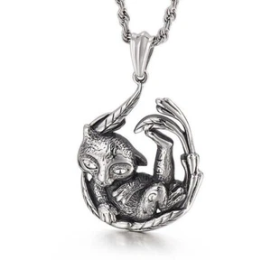 Mens Stainless Steel Small Tiger Shape Pendant Necklace For Mens Chain - Picture 1 of 10