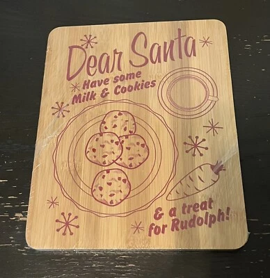 Farberware Bamboo Cutting Board Dear Santa 8 x 10 in , NEW Unopened Sealed - Image 1 of 2