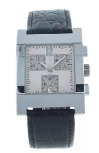 Gebrauchte 7700 Chrono 31 mm silbernes Zifferblatt schwarzes Armband Quarz Damenuhr - Bild 1 von 6
