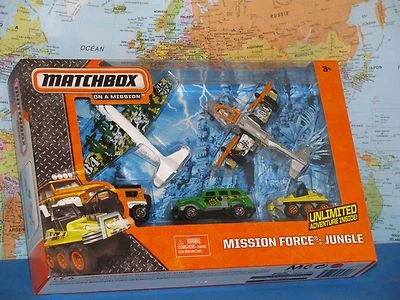 MATCHBOX MISSION FORCE JUNGLE SEA PLANE SKY SAFARI DUNE DOG CRAWLER ATV 5 PACK - Image 1 of 4