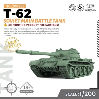 MRY-SFW 1/200 Military Model Kit Soviet T-62 Main Battle Tank - Image 1 of 4