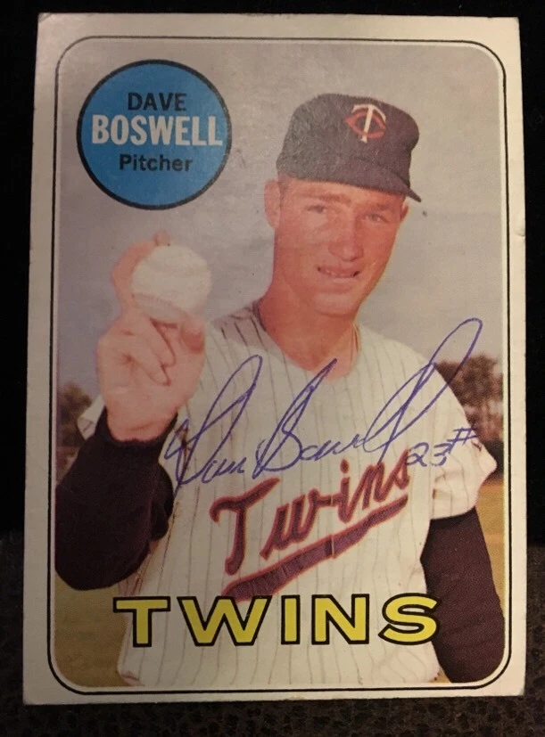 DAVE BOSWELL 1969 TOPPS Autographed Signed AUTO Baseball Card TWINS RARE 459 - Image 1 of 1