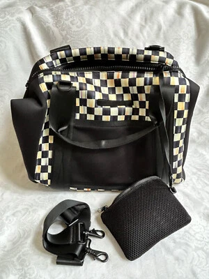 MacKenzie-Childs Courtly Check Neoprene Traveler Duffle Travel Bag NEW m25-my - Image 1 of 4