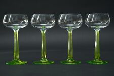 4x wine glass Marschner Villeroy & Boch Art Nouveau around 1900 air bubble uranium v. min