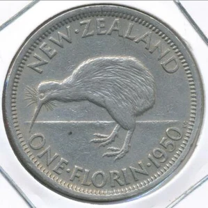 New Zealand 1950 Florin George VI - Very Fine - Picture 1 of 3