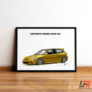 Fast and Furious car art poster: HECTOR'S HONDA CIVIC EG - Picture 1 of 10