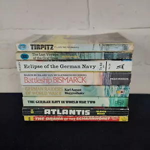 German Navy in WWII 8x Bundle, Tirpitz, Graf Spree, Scharnhorst, Bismark, Atlant - Imagen 1 de 3