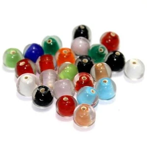 Cuentas de vidrio redondas 5 cuerdas para hacer joyas artesanales hágalo usted mismo 8 mm - Imagen 1 de 2