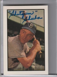 1983 BOWMAN COLOR 1953 STYLE #145 GEORGE SHOTGUN SHUBA AUTOGRAPH DODGERS 2219 - Picture 1 of 1