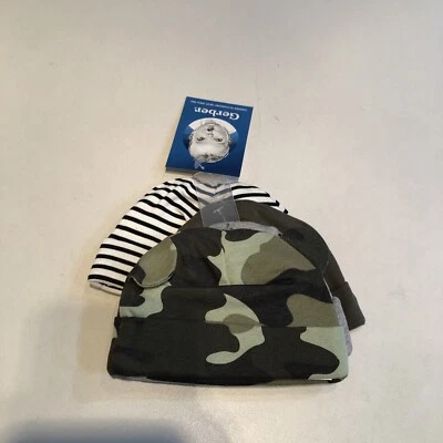 Gerber 4-Pack Baby Boys Bear Caps Newborn - Image 1 of 2