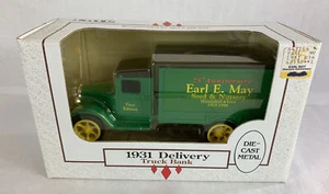 Ertl Earl E. May Seed & Nursery 1931 Delivery Truck Diecast Bank - Picture 1 of 11