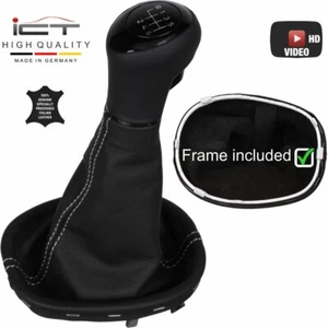 ICT gear shift knob for Dacia Renault Duster 6gear leather, stitch silver B72 - Picture 1 of 6