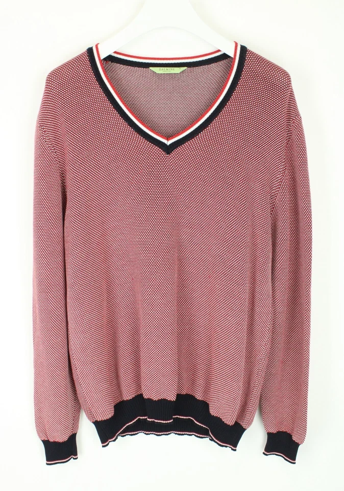 Suéter Dalmine Para Hombre (UE) 54 Punto Ajustado Ala a Rayas Cuello en V Manga Larga Foto 1 de 4