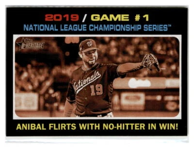 2020 Topps Heritage #202 Anibal Flirts With No-Hitter In Win! - Image 1 of 2