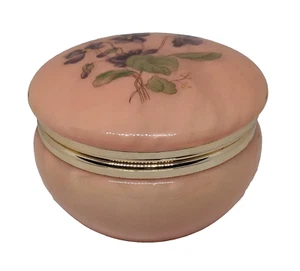 Caja de baratijas de 2,25" X 3,2" con flores de alabastro genuino tallado a mano hecha en Italia - Imagen 1 de 7