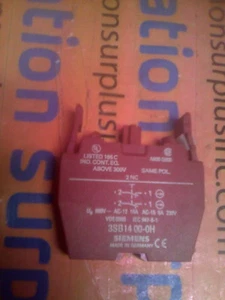 SIEMENS 3SB14 00-0H 660 VOLS 10 AMP AUXILIARY CONTACT NEW!! QUANTITY!! - Picture 1 of 1