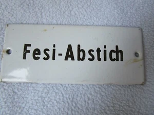 vecchia insegna smaltata Ferrosilicium incisione Fesi (metallurgia) 12x5cm insegna smaltata - Foto 1 di 4