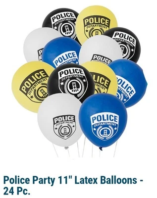 RARO 18 FIESTA POLICIAL 11" Globos Látex Cumpleaños Evento Juego Noche Decoración Foto 1 de 3