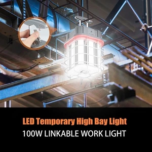 100W LED Temporary Work Light Linkable Construction Light 10ft Cord (400W Equal) - Picture 1 of 10