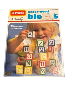 🔥 Bloques de madera con letras Playskool 1978 vintage #226 22 bloques de construcción letras 20 - Imagen 1 de 6