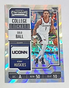 SOLO BALL 2024-25 Panini UCONN Rookie RC College Ticket Cracked Ice 99/99 (1/1) - Picture 1 of 2