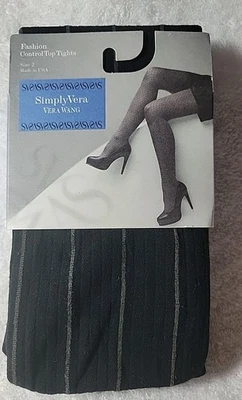 Nuevas Medias Top Simply Vera Vera Control Negras Rayas Talla 2 Envío Gratis  Foto 1 de 4