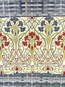 2 TIFFANY JEWEL ART NOUVEAU STYLE ARTISAN BOLSTER CUSHION COVERS BED BENCH SOFA - Picture 1 of 9