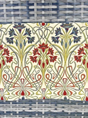 2 TIFFANY JEWEL ART NOUVEAU STYLE ARTISAN BOLSTER CUSHION COVERS BED BENCH SOFA - Image 1 of 4