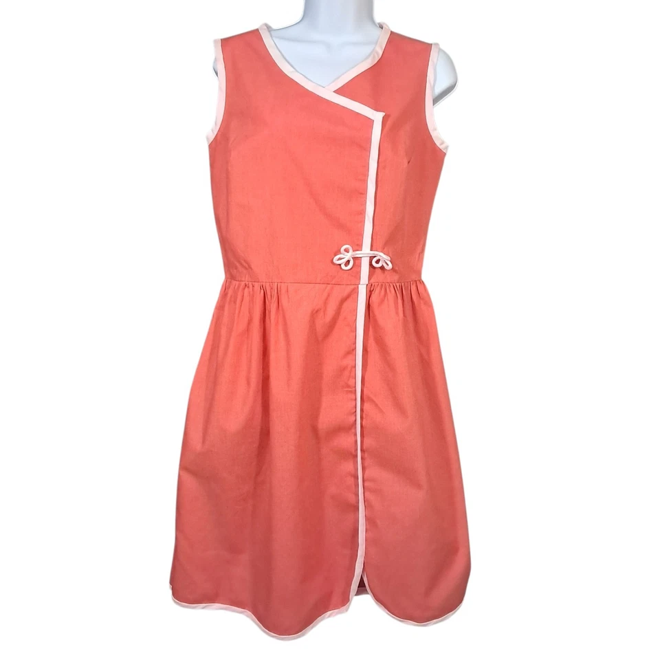 Vestido de loja vintage anos 50 alto ampulheta coral feito em união rockability retrô médio - Imagem 1 de 4