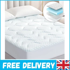 King Size Cooling Gel Memory Foam Mattress Topper with Extra Deep Pocket Design - Picture 1 of 13