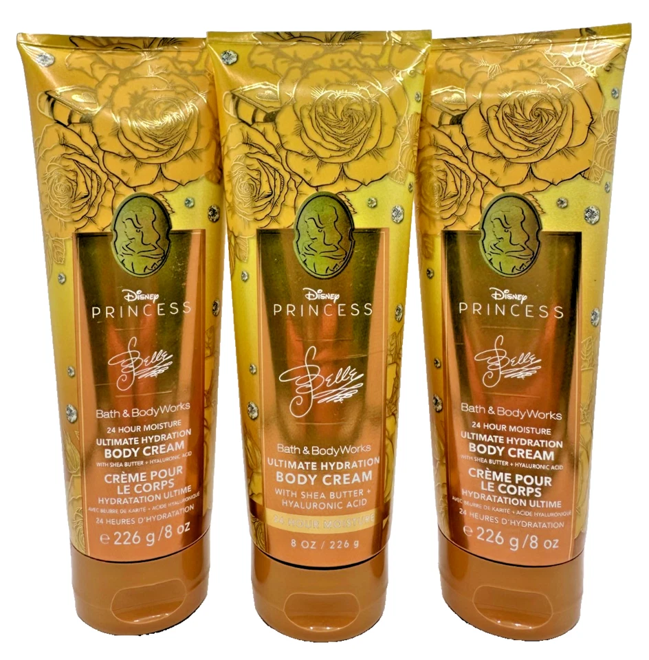 Крем-лосьон для тела Bath & Body Works ЛОТ из 3 тюбиков Disney Princess Belle 8 унций - Изображение 1 из 2