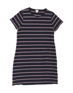 J. CREW Womens T-Shirt Dress UK 14 Medium Navy Blue Striped Cotton OI07 - Picture 1 of 3