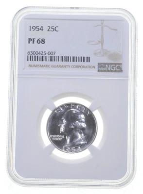 PF68 1954 Washington Quarter NGC PR Proof *2913 - Image 1 of 4