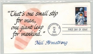 SCARCE VERMONT SCRIBES FDC 2841 MOON LANDING 25th ANNIV. & NEIL ARMSTRONG QUOTE - Picture 1 of 1
