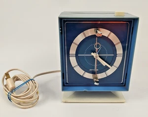Reloj despertador General Electric vintage C2441-azul mediados de siglo era espacial difícil de encontrar - Imagen 1 de 10